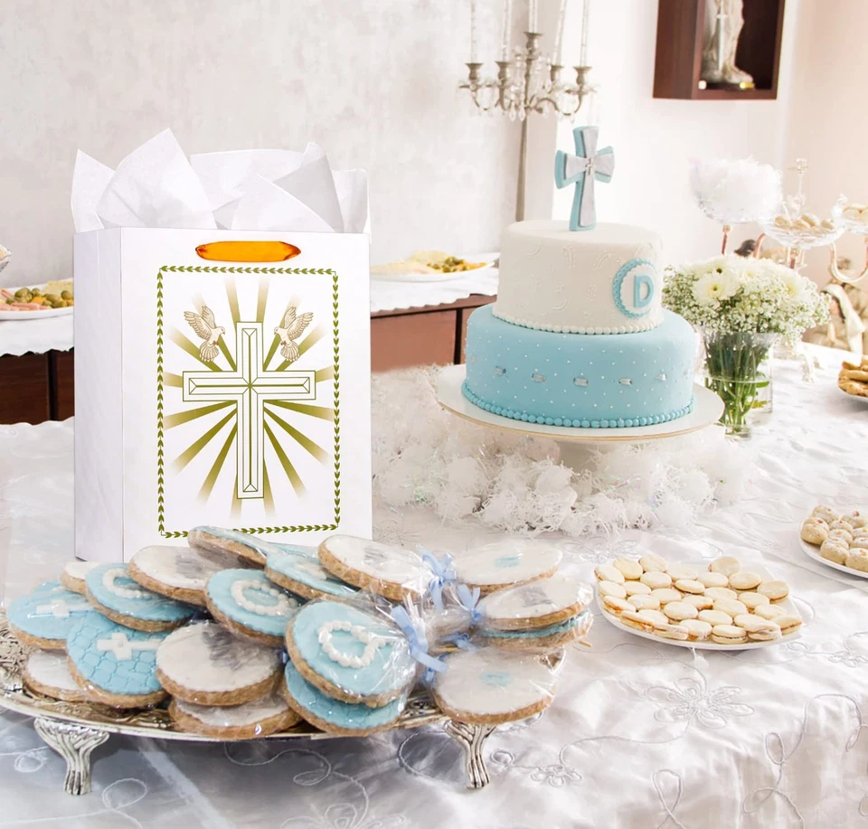 13 Sacolas de Presente Primeira Comunhão para Meninos Meninas-Grande Confirmação Religiosa Batista... - Imagem 2 de 4