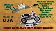 Horn Mount - Stainless Steel - Honda SL70 XL70 - Use CT70 Horn with this bracket