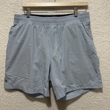 Rhone Shorts Men's L Blue Performance Athletic Drawstring Zip Pocket Black Lined