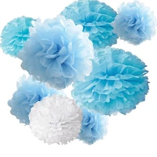 18pcs Tissue Hanging Paper Pom-poms, Hmxpls Flower Ball Wedding Party Outdoor