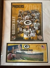 OPENING DAY Sept 9 2007 Green Bay Packers Photo & LAMBEAU FIELD USPS Matte Frame