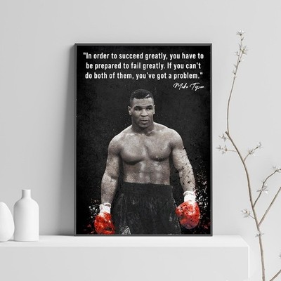 Mike Tyson Poster, Art Discipline Motivational Quotes Wall Decor