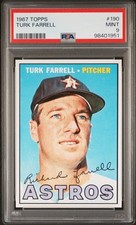 1967 TOPPS #190 TURK FARRELL PSA 9