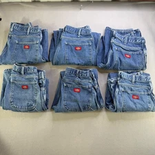 Dickies Carpenter Jeans Men's 32x32 Blue Denim Relaxed Fit Work Pants  Lot of 6
