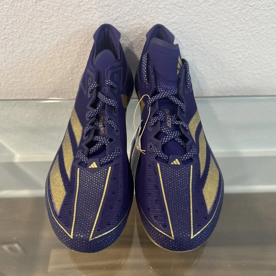 adidas Adizero Electric SM Purple Gold Football Cleats Men’s Size 12 New JH8635 - Image 3 of 4