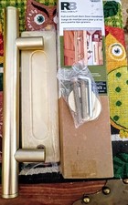 Pull And Flush Barn Door Handle Set 11.5" Brushed Gold