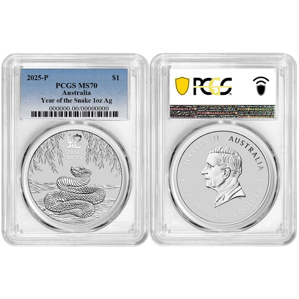 2025 $1 Australia Lunar Silver Year of the Snake PCGS MS70