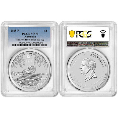 2025 $1 Australia Lunar Silver Year of the Snake PCGS MS70