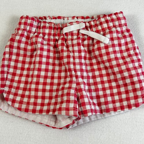 Cat & Jack Red White Gingham Shorts Toddler Baby 18M Elastic Waist Drawstring
