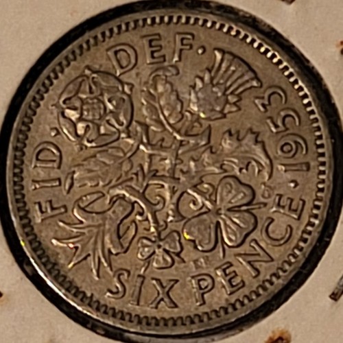 Great Britain Elizabeth II 1953 6 Pence Coin - Picture 2 of 2