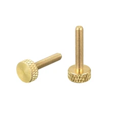 2Pcs Brass Knurled Thumb Screws, M3x16mm Flat Grip Bolt Knobs Fasteners