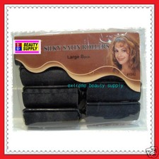 Satin Foam Hair Rollers CULER NO Hair Breakage Large 1 " diameter x 2 1/2" long