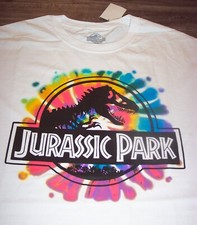 VINTAGE STYLE JURASSIC PARK Tie-Dye T-Shirt Dinosaur MENS MEDIUM NEW w/ TAG