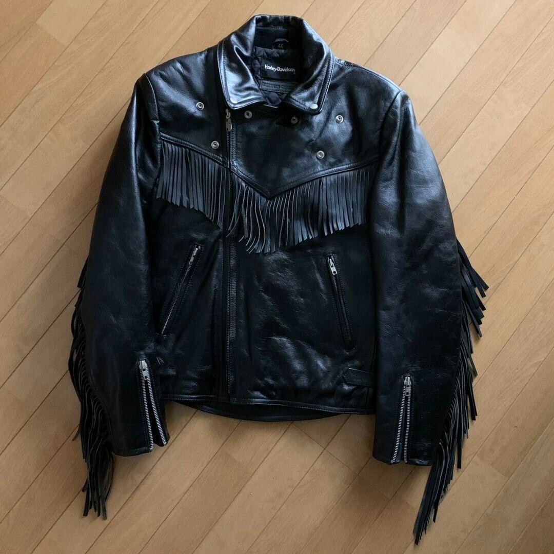 Harley Davidson Riders Jacket Fringe men Size 40 auth Leather