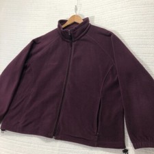 Columbia Fleece Jacket Full Zip Pockets Plum Purple Outdoor Coat Women's