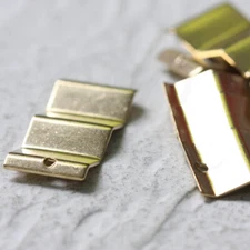 10 Pieces Raw Brass Waved Rectangle Charm - 25x11mm (4479C)