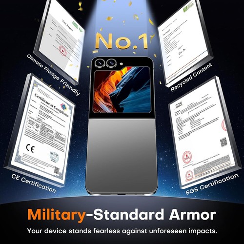 For Samsung Galaxy Z Flip6/5 Luxury Glossy 9H Tempered Glass Screen Protector - Photo 4 sur 12