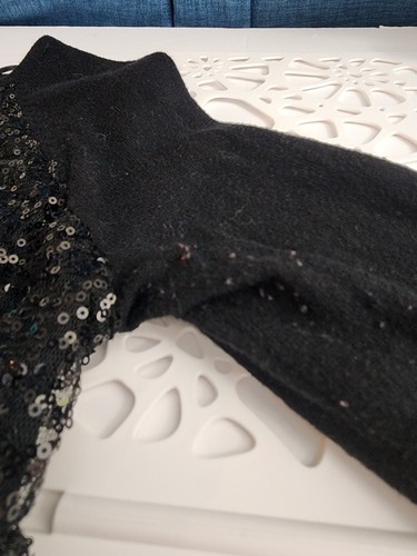 Elle Womens Black Sequin Blouse Top Size Medium - Picture 6 of 11