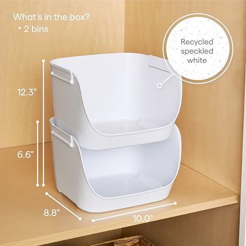 ShelfBin 2-Pack, Stackable Storage Basket Organizers for Stacking Pantry Bins - Picture 5 of 7