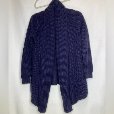 Cárdigan suéter Merona frente abierto azul marino tejido gofre