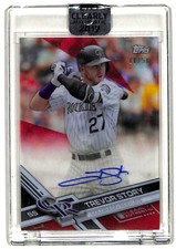 2017 Topps Clearly Authentic Trevor Story 11/50 red auto autograph card Rockies