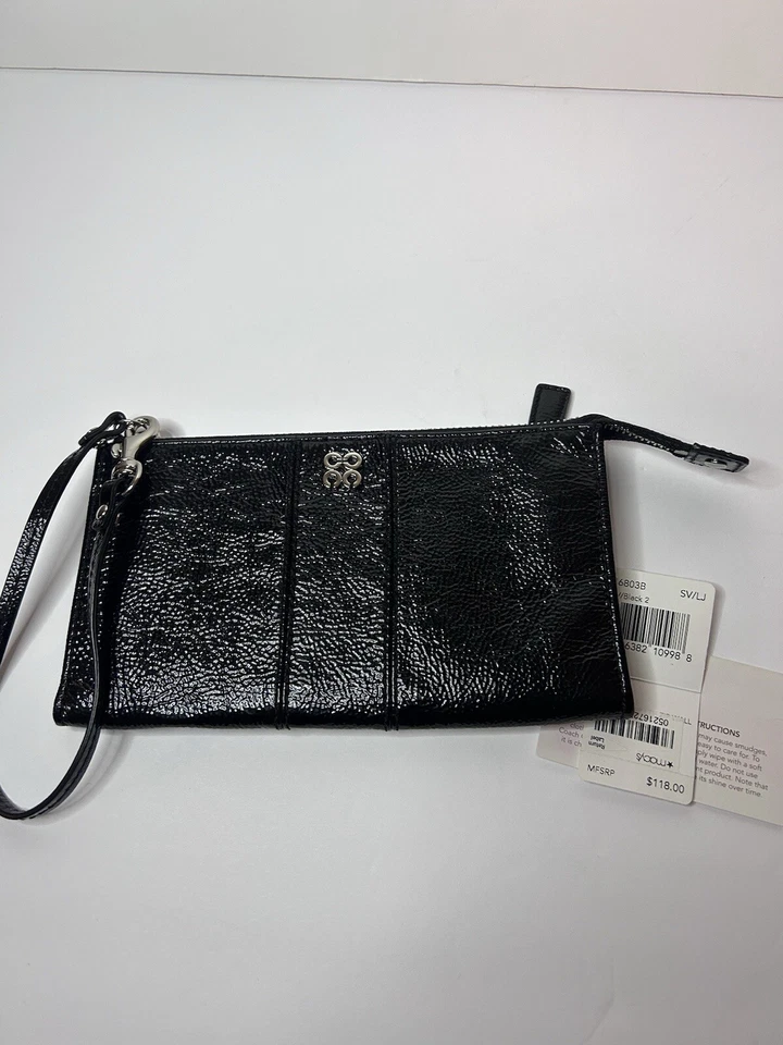 Carteira/pulseira Coach couro envernizado preto 46803 em excelente estado usado - Imagem 3 de 4