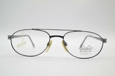 Vintage Luxottica LU 1281 Silver Black Oval Glasses Frame NOS