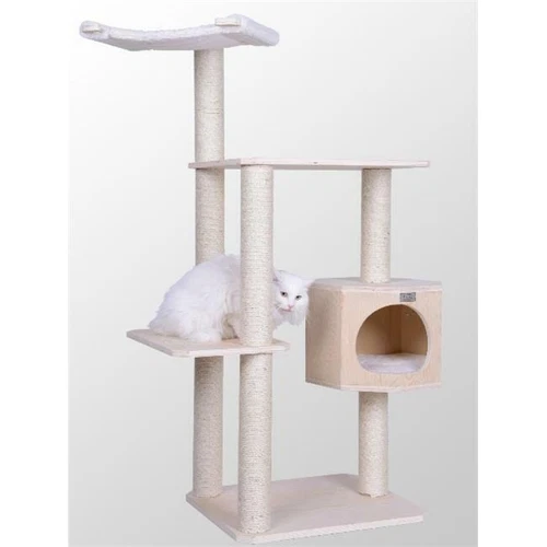 Armarkat Real Wood Premium Scots Pine 54-Inch Cat Tree with Three Levels Perc...