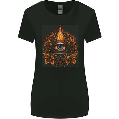 Illuminati Eye Secret Society Kult Fantasy Damen T-Shirt breiter geschnitten