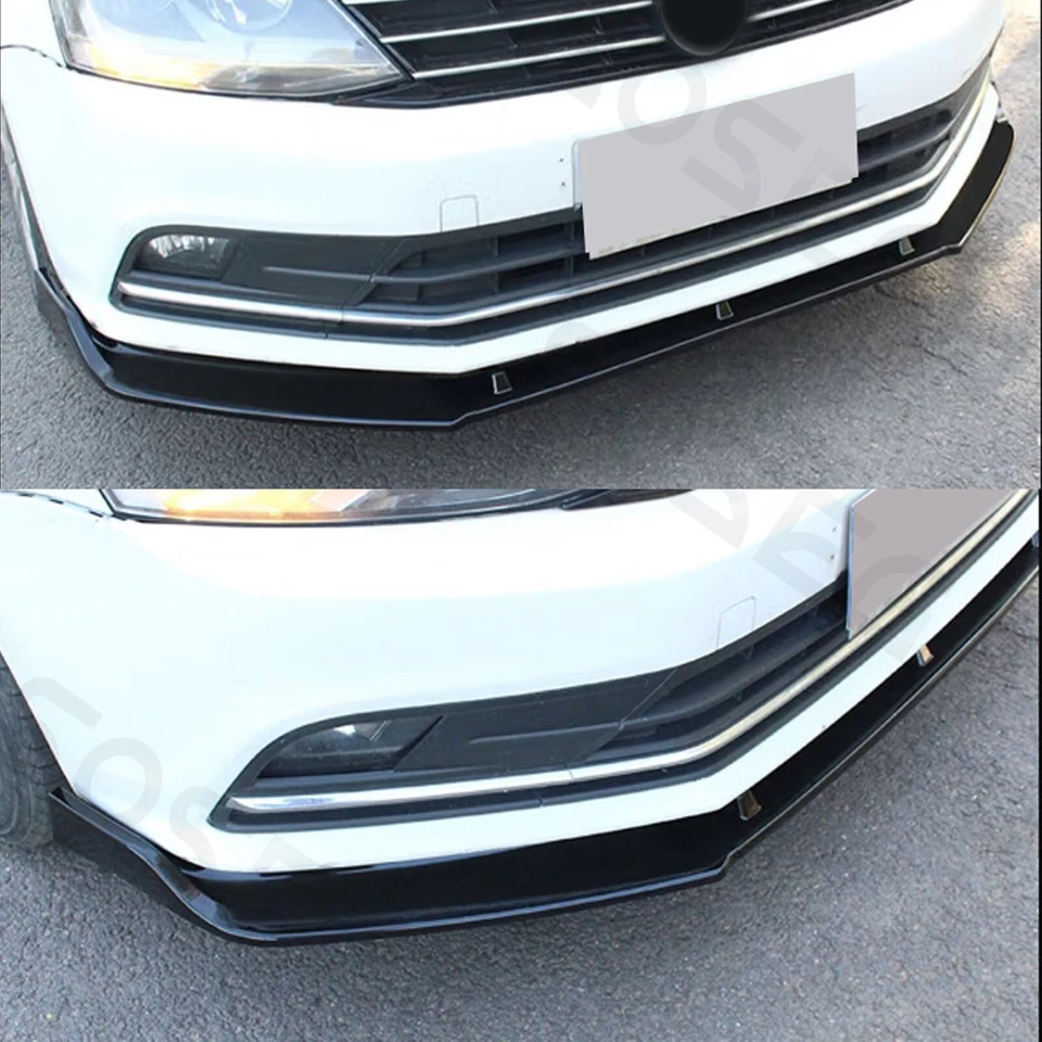 Se adapta a Volkswagen VW Jetta MK6.5 2015-2018 brillo negro parachoques delantero divisor de labios Foto 3 de 4