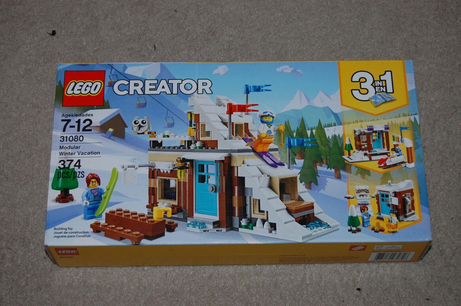 NEW LEGO CREATOR 3 in 1 "MODULAR WINTER VACATION " SET #31080 W/ 374pcs 2018 SEA