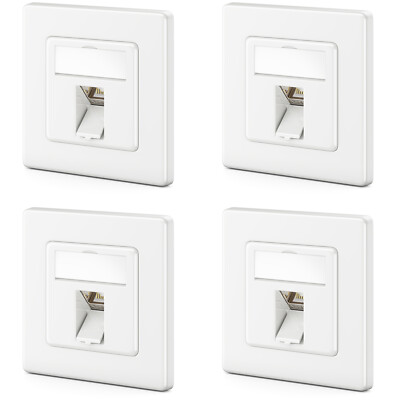 4x CAT7 Netzwerkdose 1 Port LAN DSL Dose Anschlussdose + 4x CAT 7 Keystone Jack