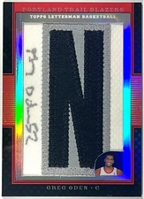 2007-08 Topps Letterman Refractor Greg Oden Auto SSP RC LA-GO 3/3