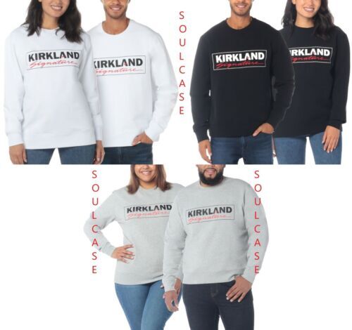 Unisex Kirkland Signature Crew Neck Relaxed Fit Sweatshirt 2021 BLACK GRAY  WHITE | eBay
