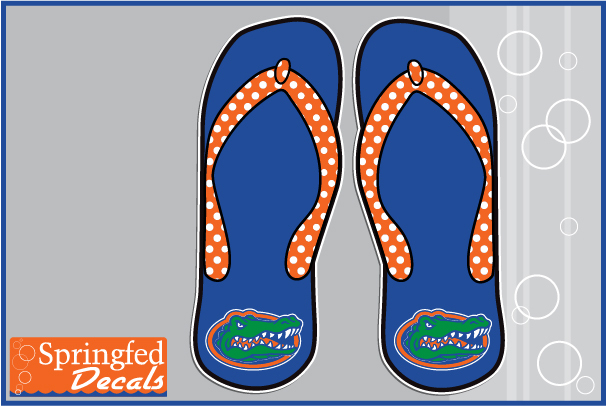 Florida Gators GATOR HEAD FLIP FLOPS Vinyl Decals UF Sticker for Almost Anything