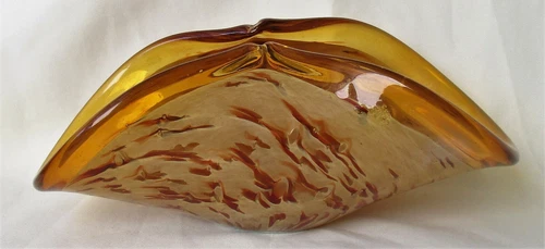 Vintage Amber Murano Taco Bowl