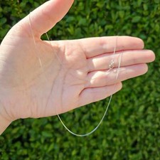 Vintage Solid Platinum 950 Skinny Diamond Cut Curb Chain Necklace 0.5mm wide