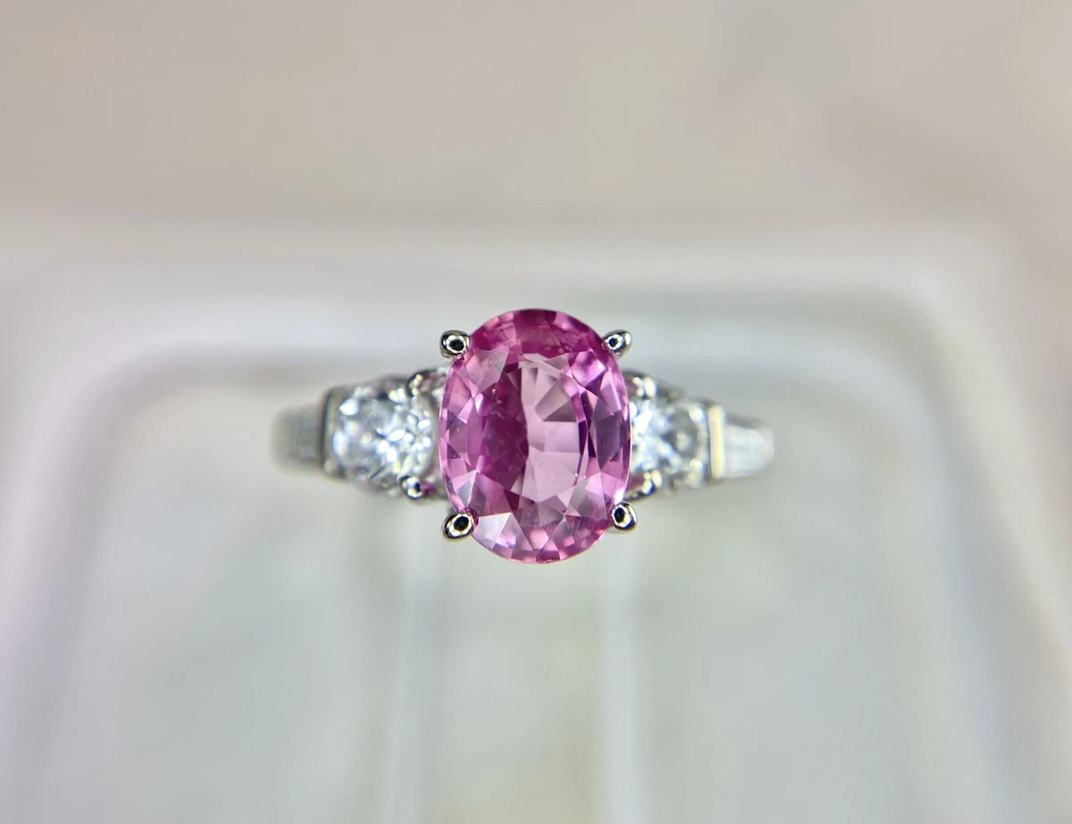 Louis Vuitton Diamond & Pink Sapphire Flower 18k White Gold Ring