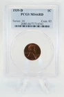 1939-D PCGS MS66RD Lincoln Wheat Cent Business Strike 1C