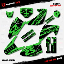 Black Green Slick Camo Racing Graphics Kit fits Honda CRF150 03-07 CRF 150 Decal