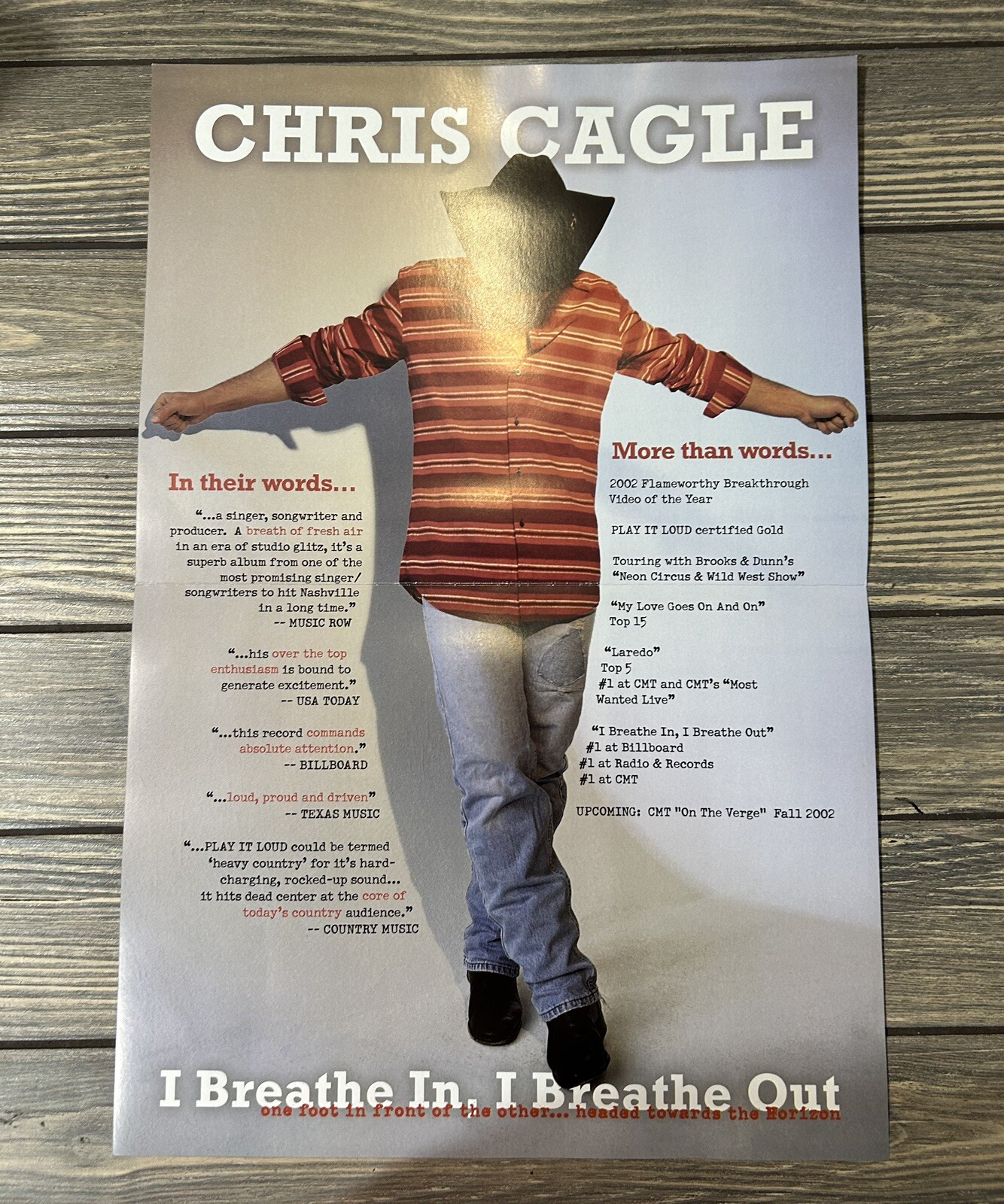 Vintage Chris Cagle I Breathe In I Breathe Out Promo Ad Flyer | eBay