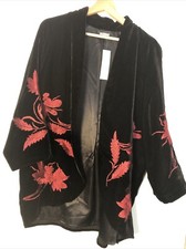 Chicos travelers /Red Black Jacket With Detail 570276785 New With Tag