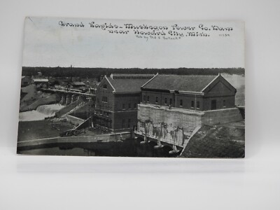 #ad Postcard Grand Rapids Muskegon Power Co Howard City Mich Posted 1911 F530 $2.50