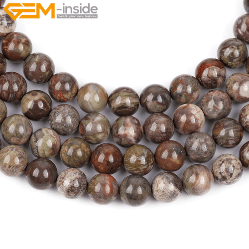 Rain Forest Onyx Agate 15" Strand Brown Natural Beads For Women's Jewellery - Picture 34 of 49