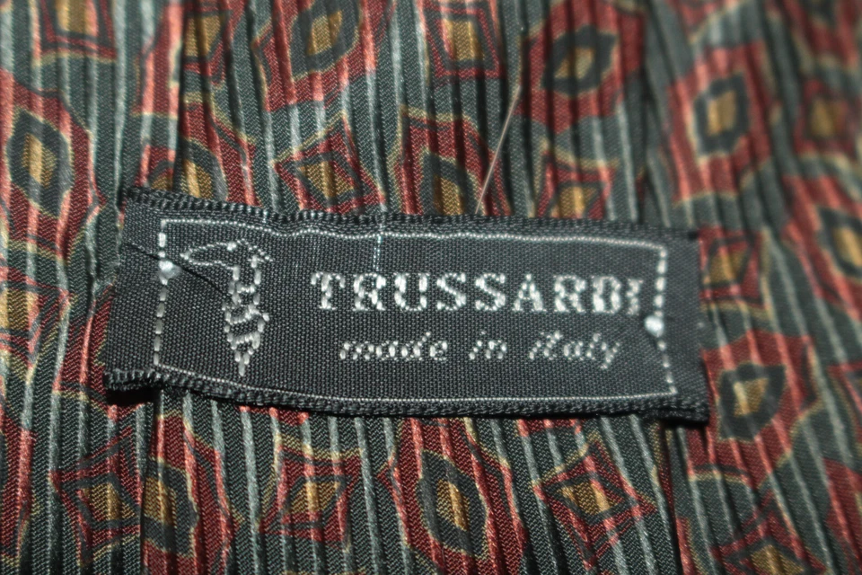 Gravata de seda TRUSSARDI feita na Itália F74806 - Imagem 4 de 4