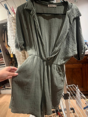 *MADE in ITALY MUSSELIN-BOHO-SOMMER-JUMPSUIT-OVERALL-gr.S*