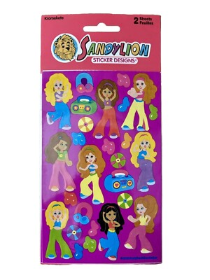Vintage Sandylion Kromekote Y2K 2002 Girl Dancers Stickers Sealed Two (2) Sheets