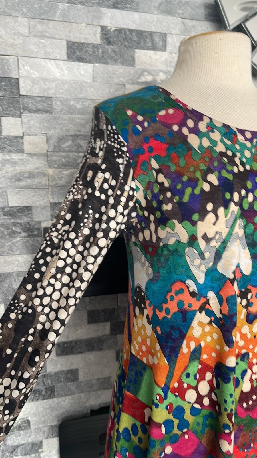 Amma top tunic length multi colored pattern Long … - image 4