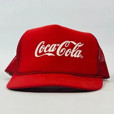Vintage Nissin Coca-Cola Red Cap Hat Adjustable Logo Promo Collectible Soft Brim