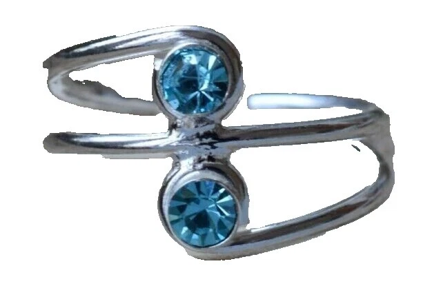 Aguamarina Aquamarine Moda Anillos de Dedo del Pie